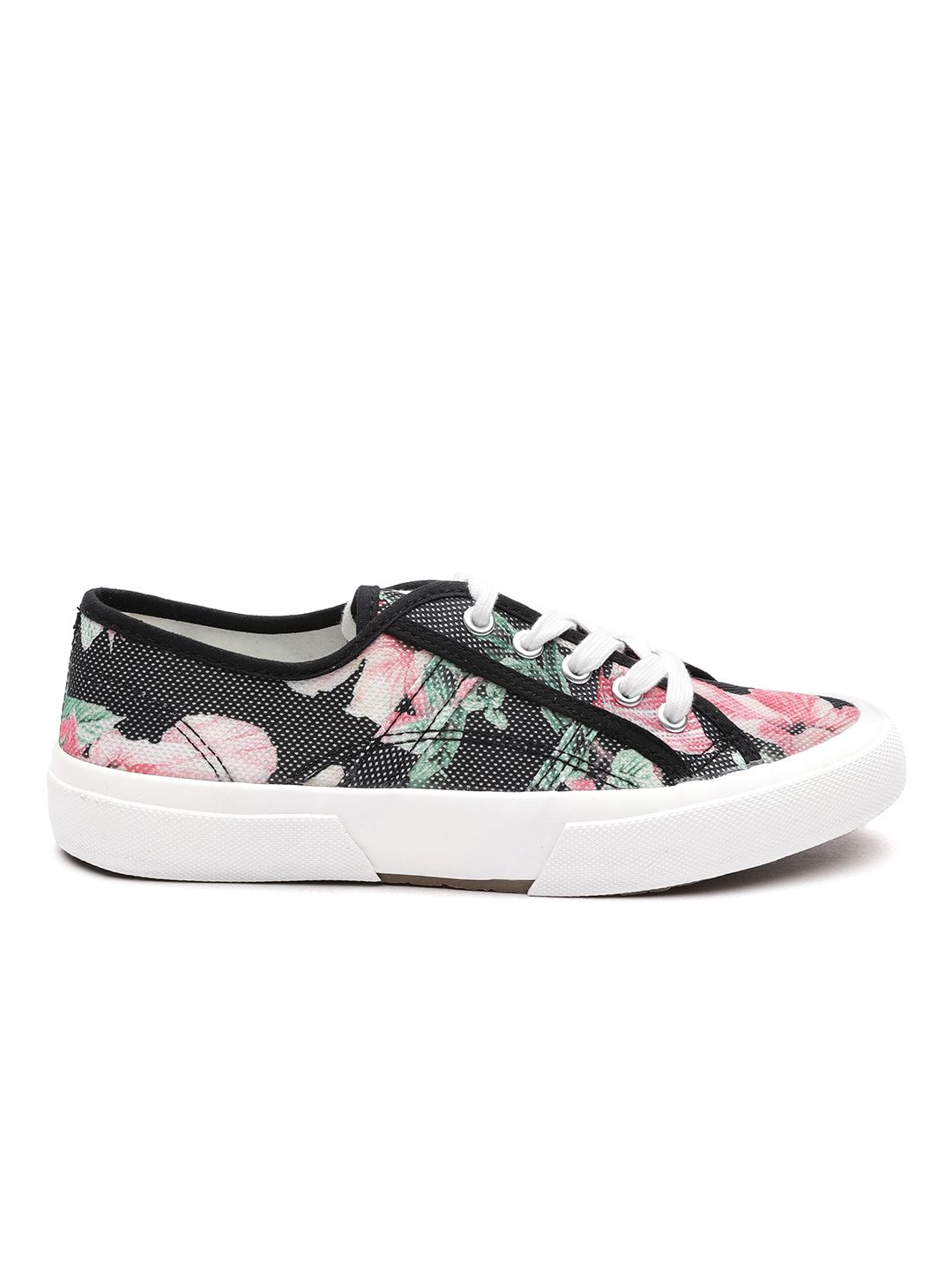 ether Women Black & Pink Printed Sneakers