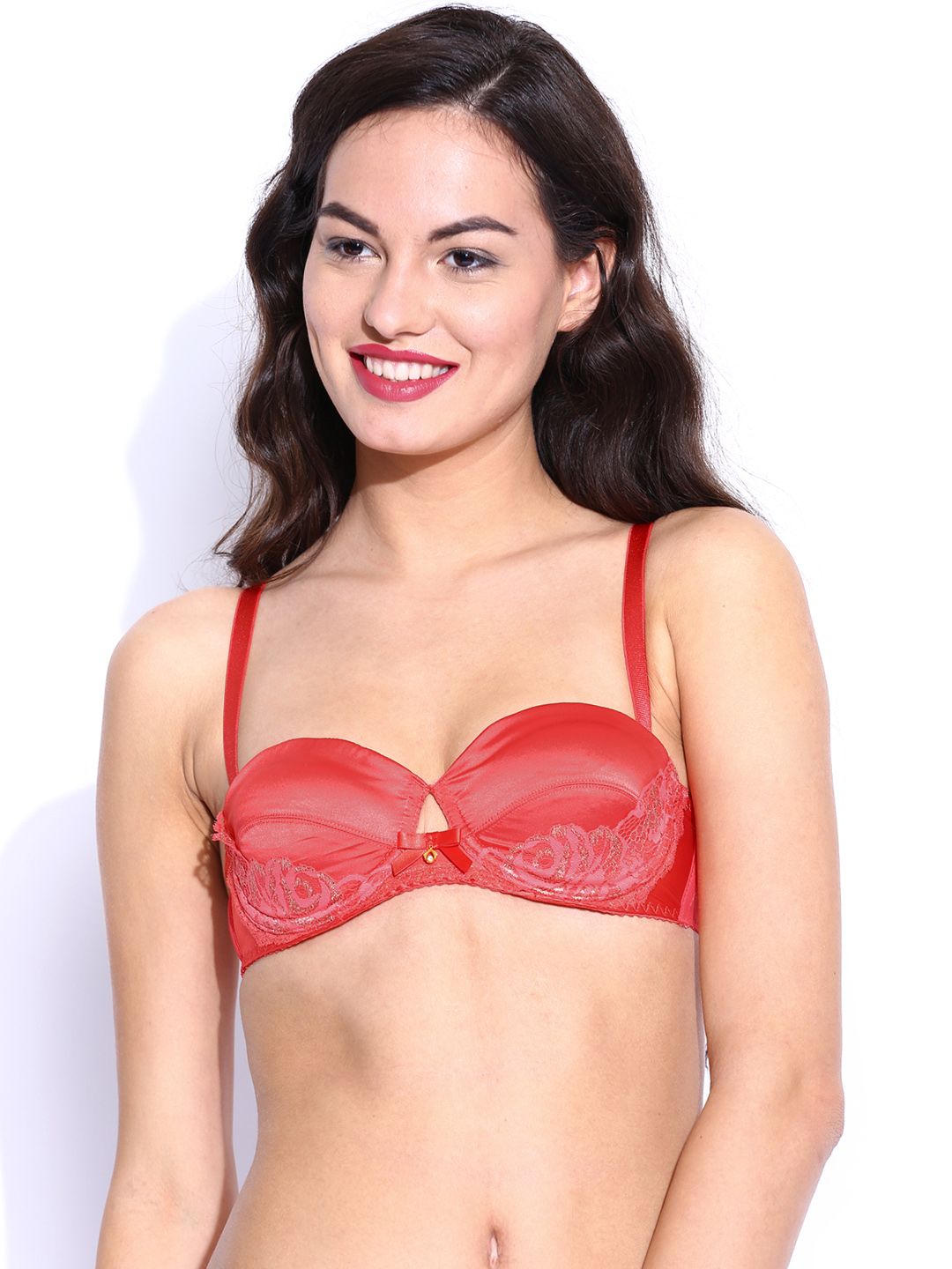 Enamor Red Medium-Coverage Balconette Bra F021
