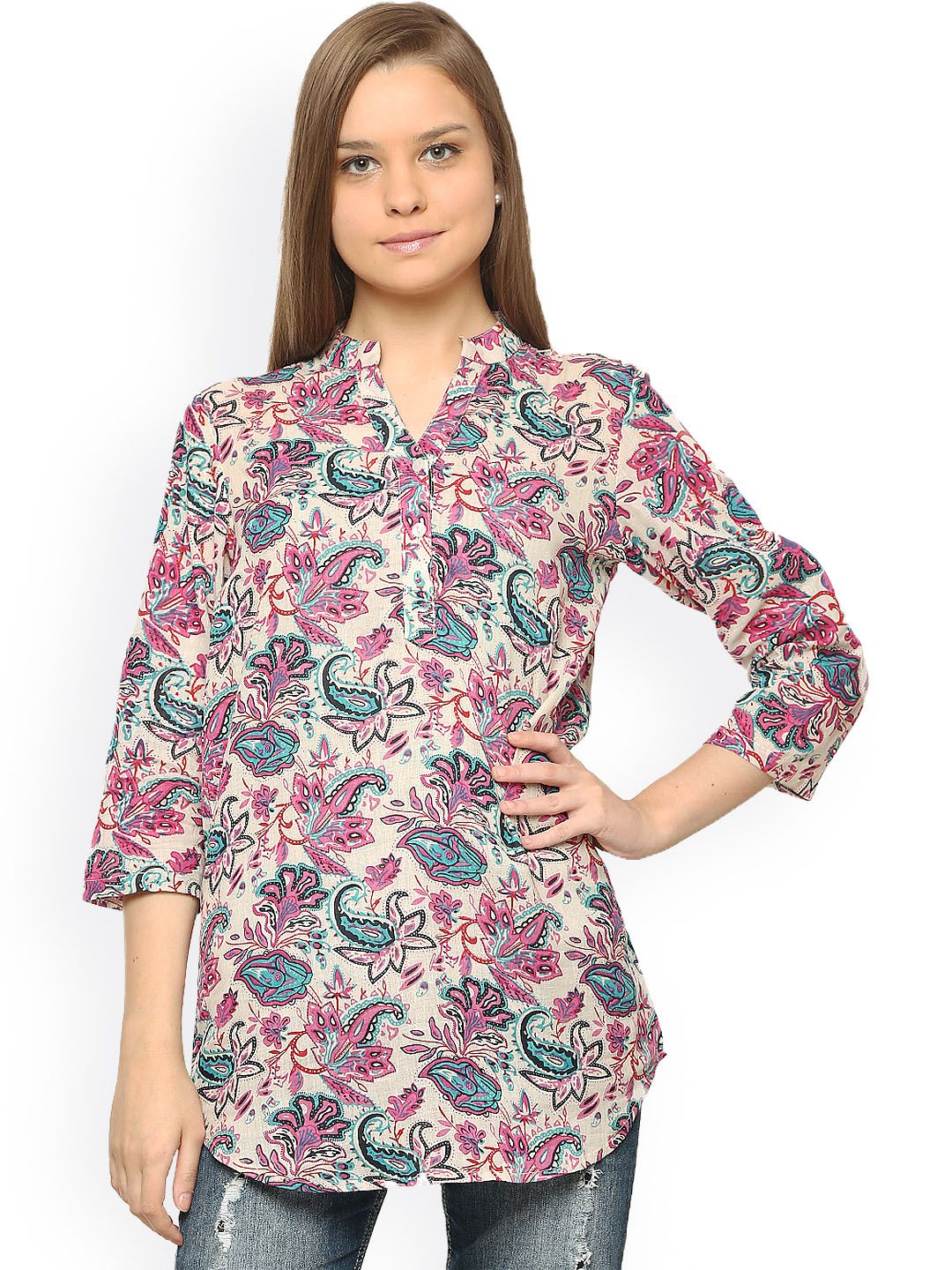 Vvoguish Pink Printed Tunic