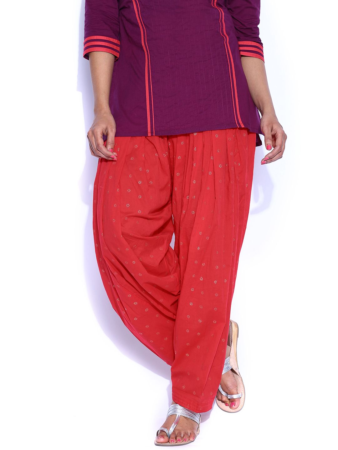 Indian Ink Women Red Printed Patiala