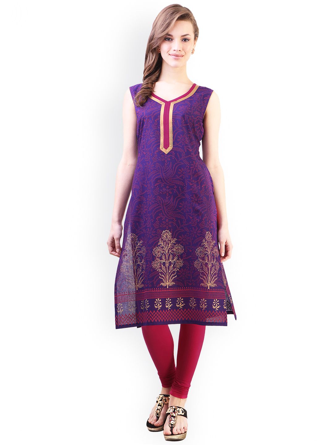 Libas Purple Printed Kurta