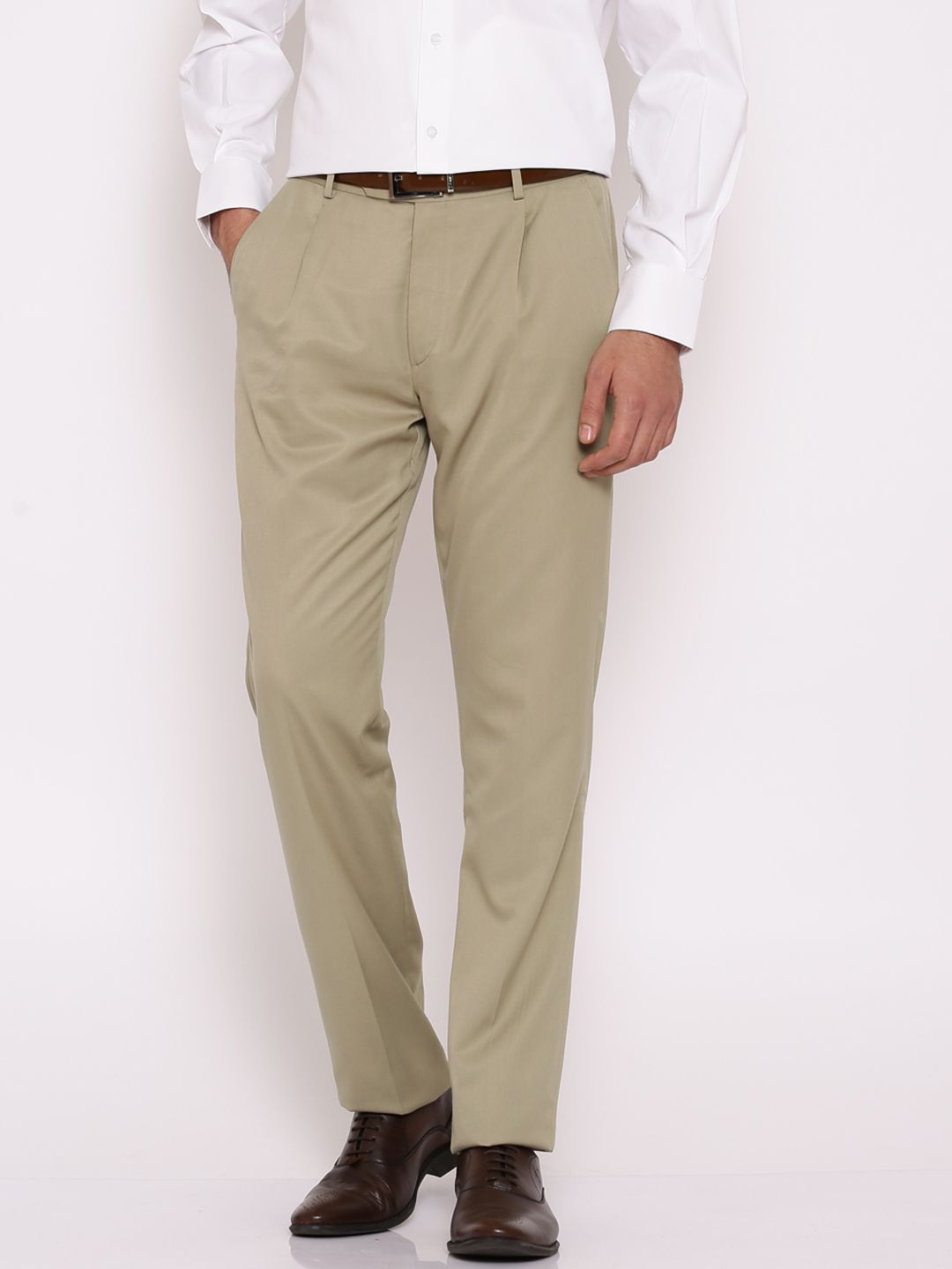 John Players Beige Formal Trousers