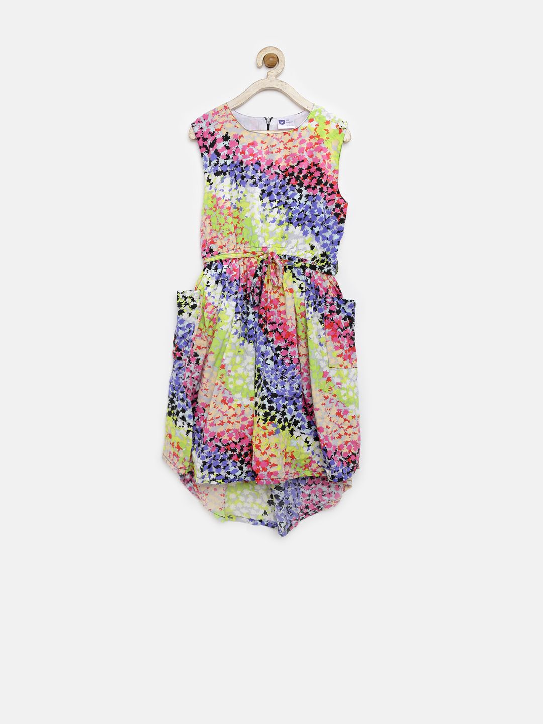 612 League Girls Multicoloured Printed Fit & Flare Dress