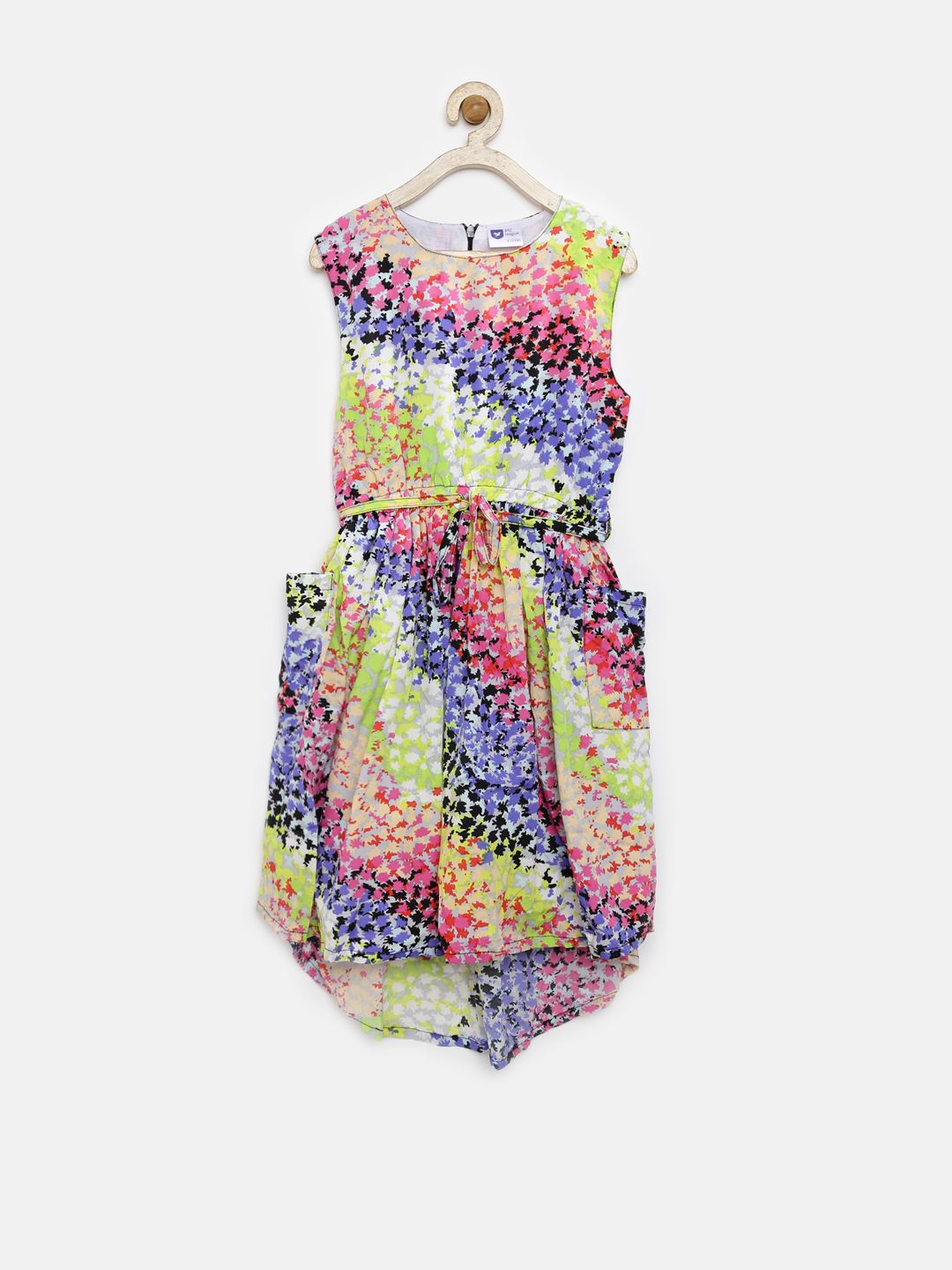 612 League Girls Multicoloured Printed Fit & Flare Dress