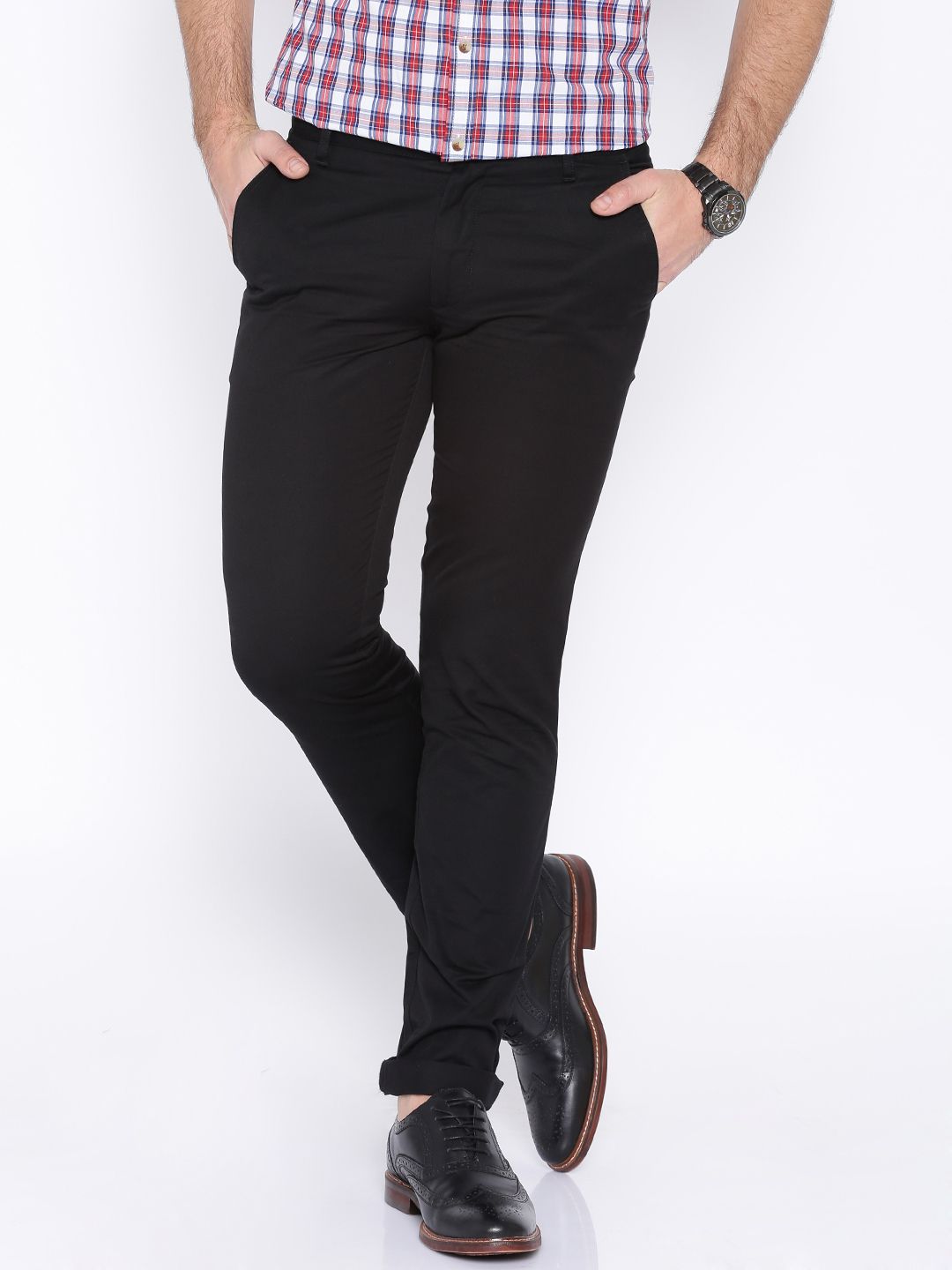 John Player Black Slim Fit Casual Trousers