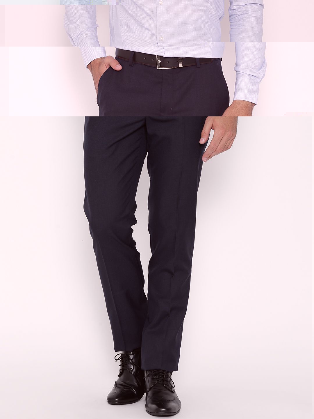 John Players Navy Slim Formal Trousers