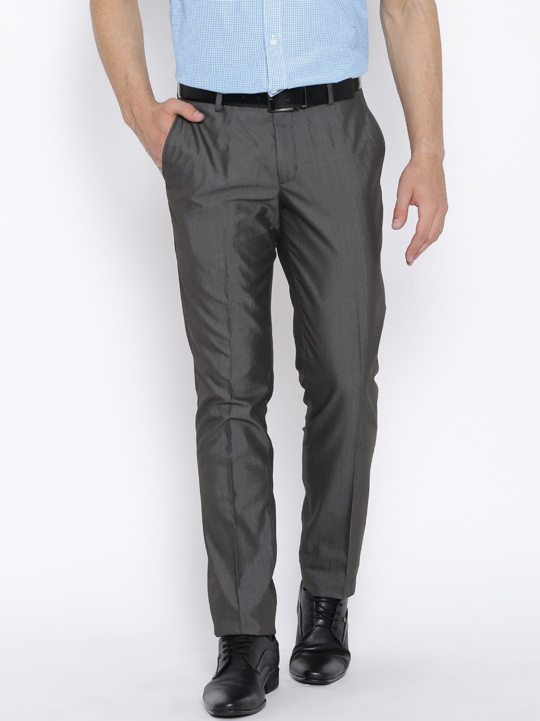 John Players Grey Slim Formal Trousers