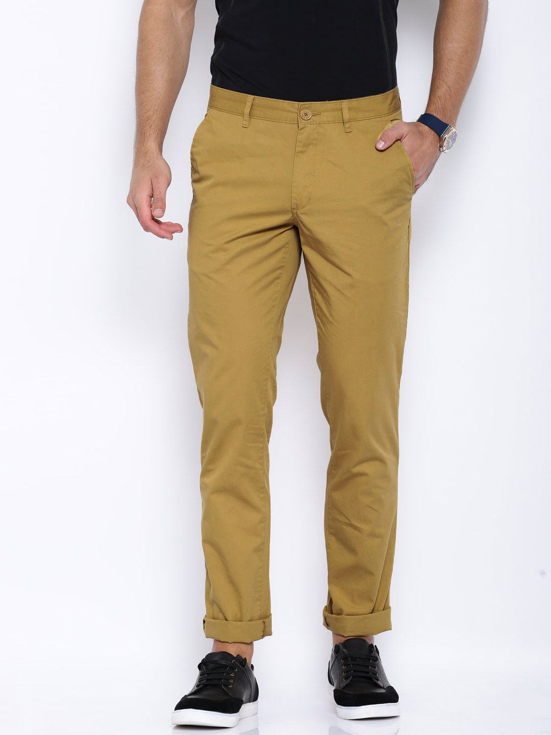 John Players Khaki Slim Fit Chino Trousers