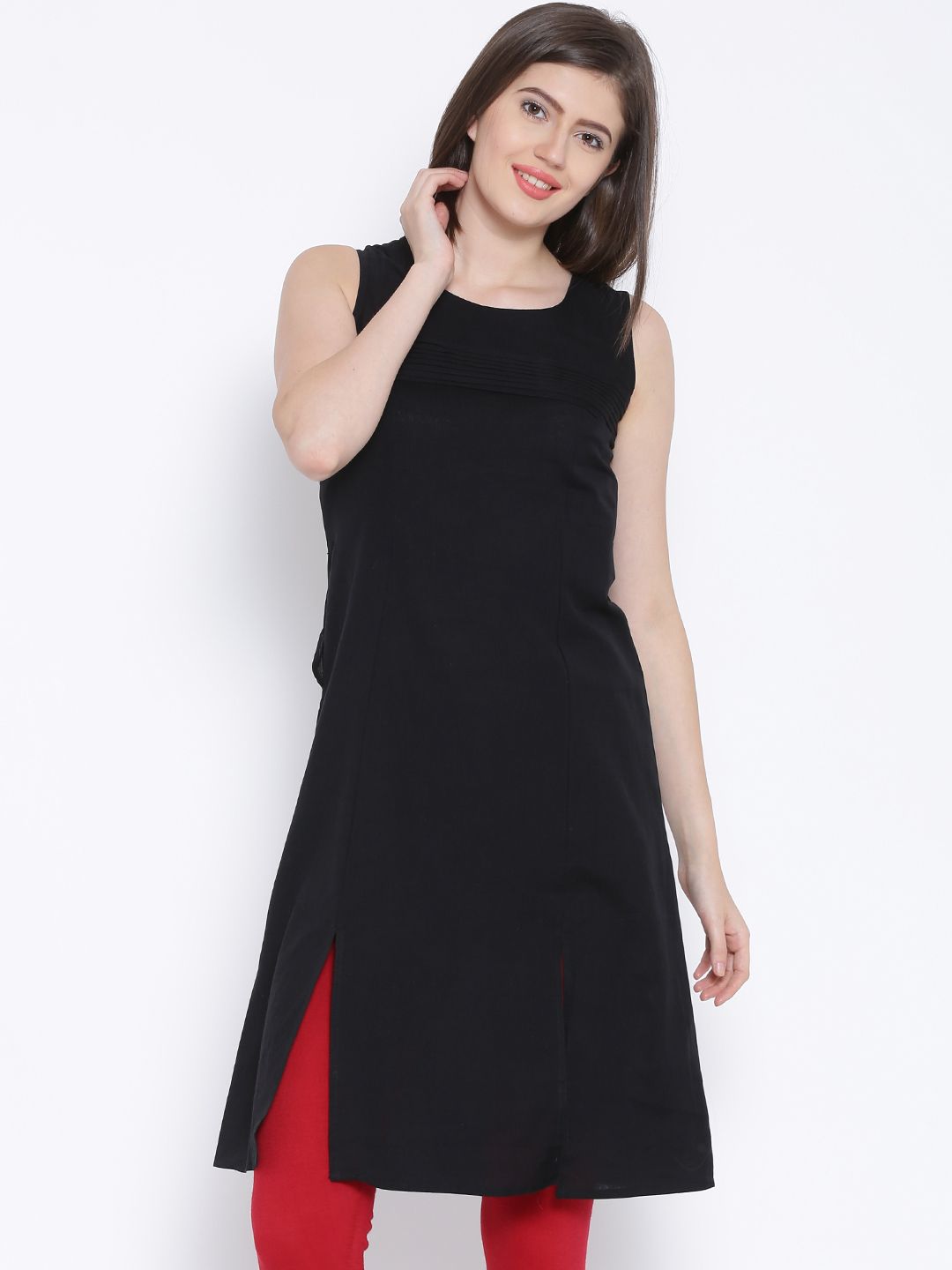 Rangmanch by Pantaloons Black A-Line Kurta
