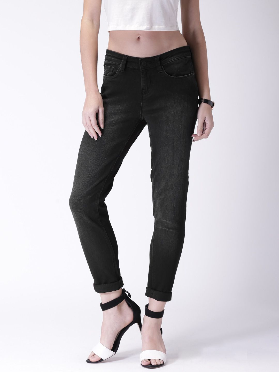 Moda Rapido Black Washed Skinny Fit Stretchable Jeans