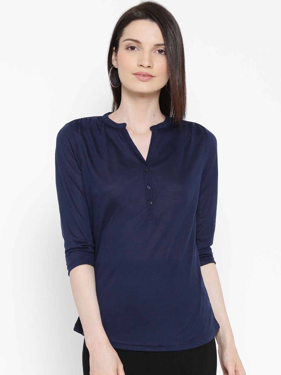 IZABEL LONDON by Pantaloons Navy Polyester Top