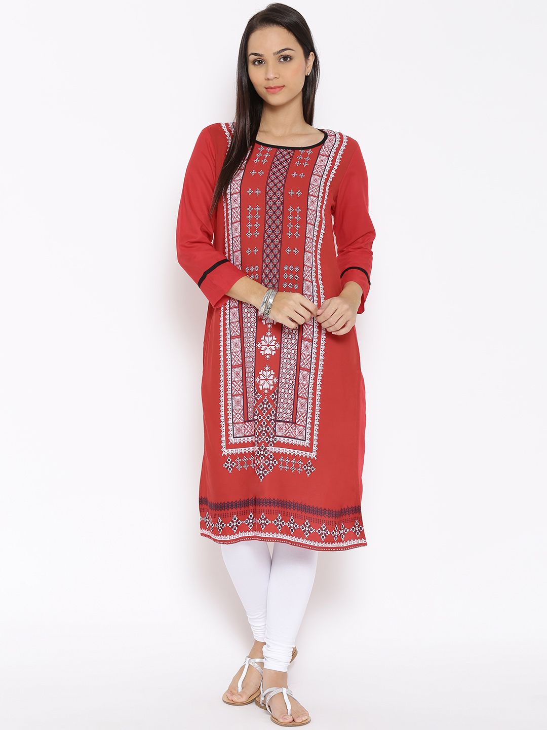Rangmanch by Pantaloons Red Printed Kurta