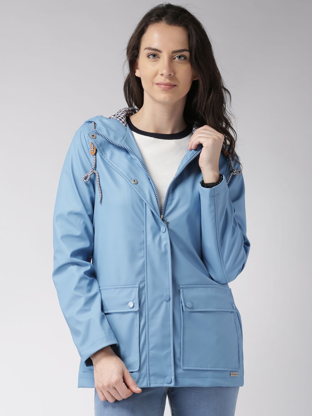 Mast & Harbour Blue Hooded Jacket