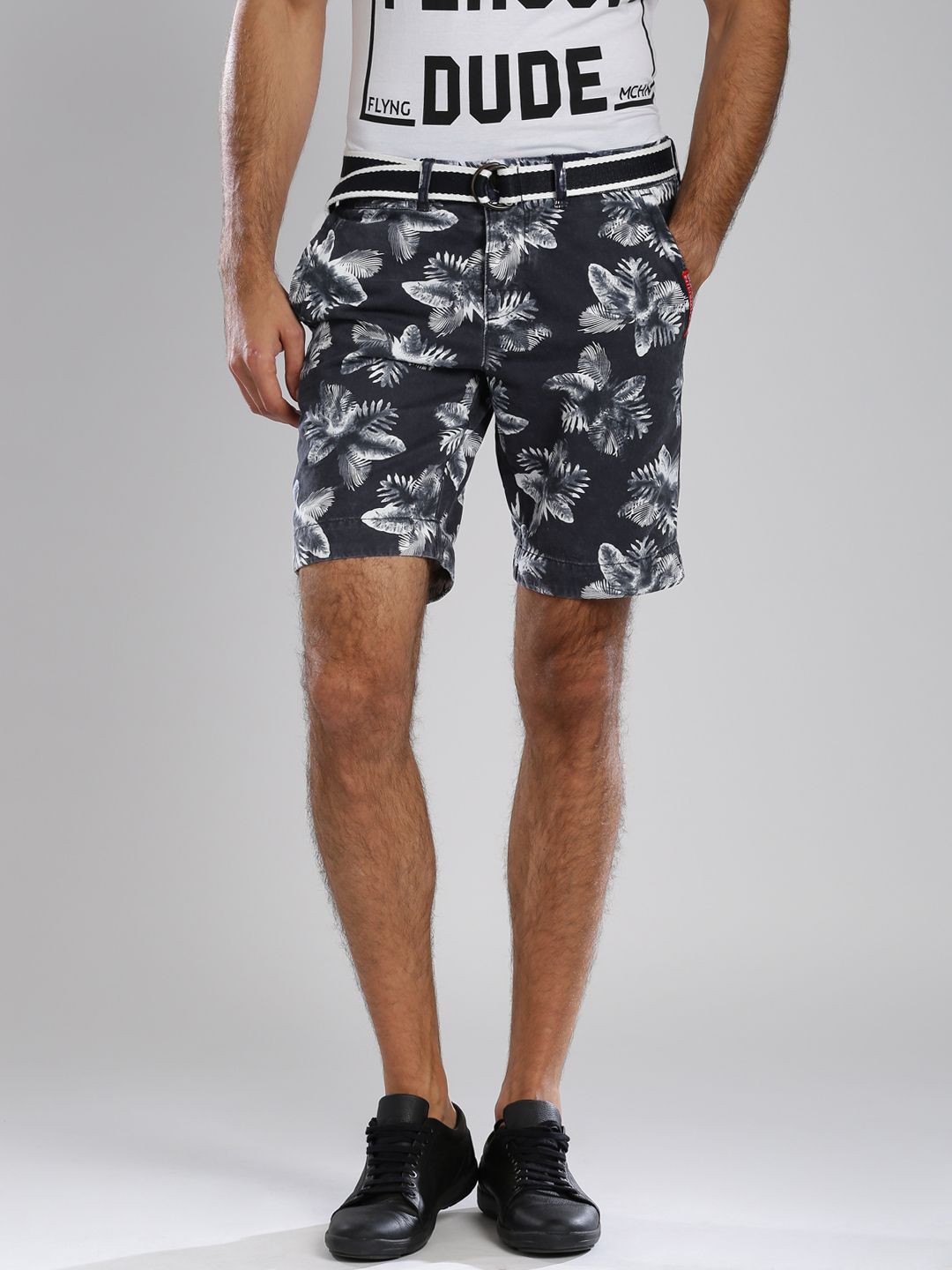 Superdry Navy Printed Chino Shorts