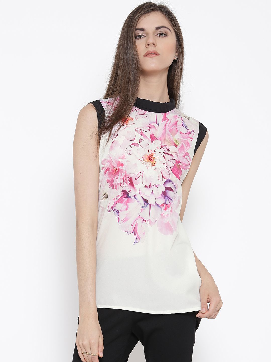 IZABEL LONDON by Pantaloons Women White Printed Top