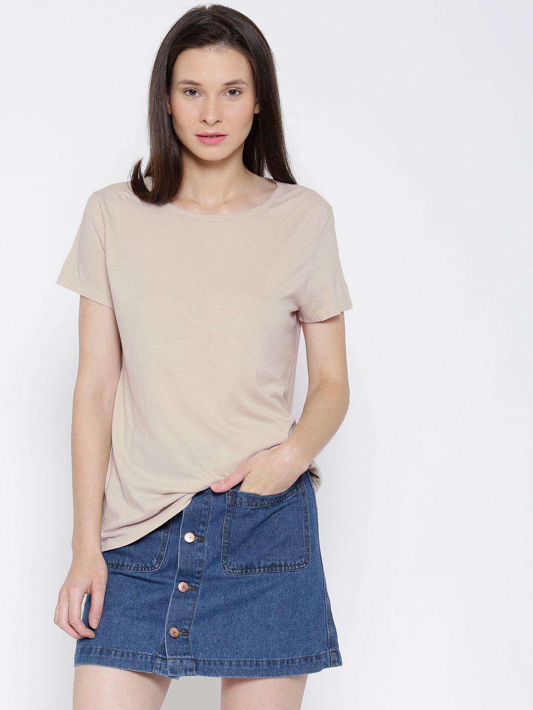 FOREVER 21 Women Beige Knitted Top