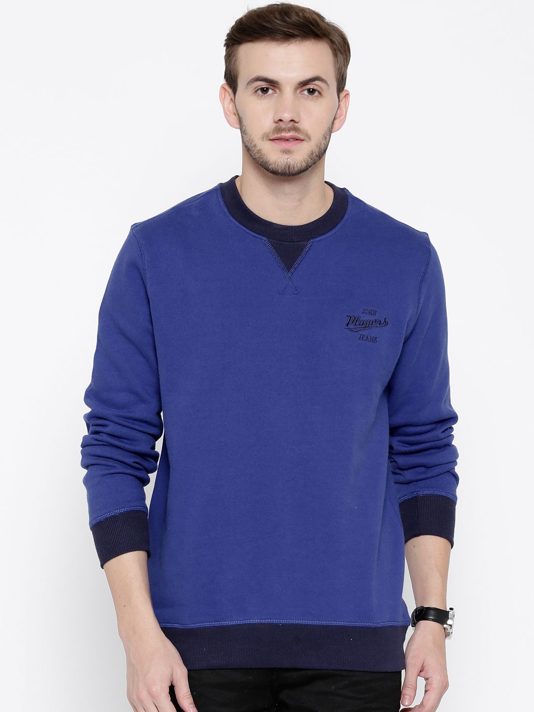 John Players Blue Slim Fit Sweatshirt