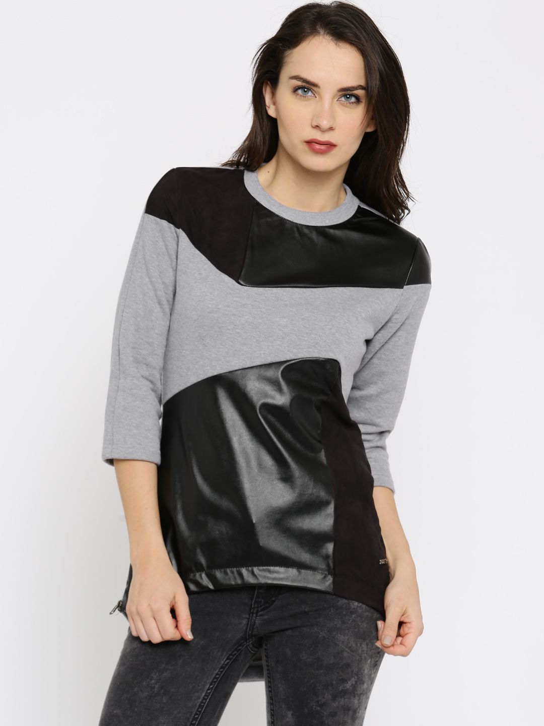 RDSTR Grey Melange & Black Sweatshirt