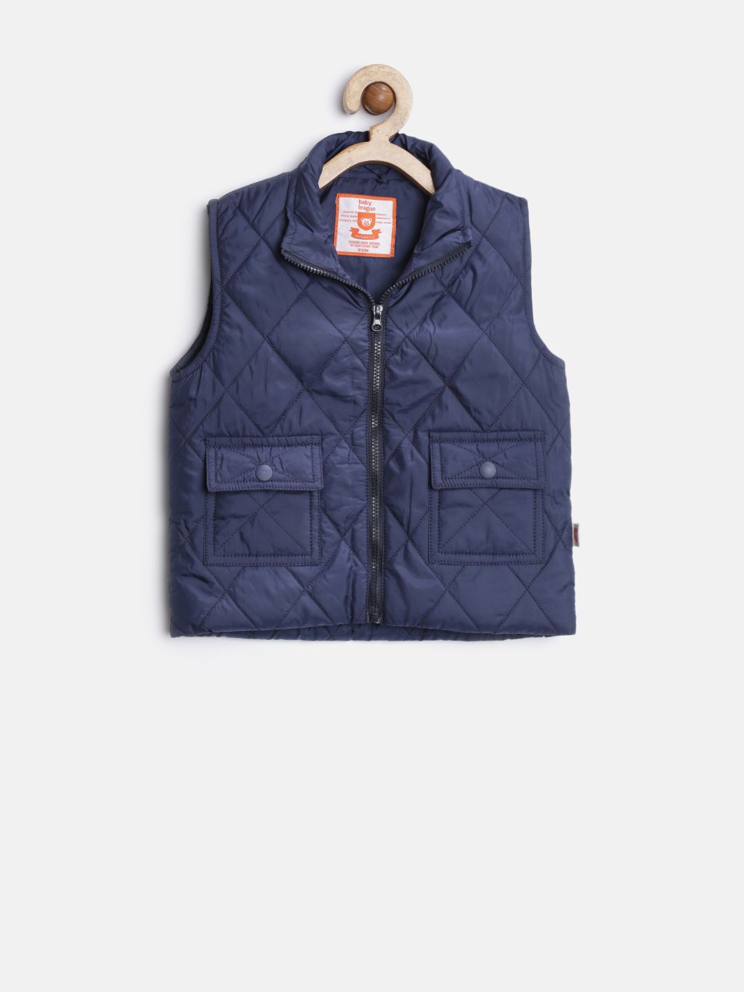Baby League Boys Navy Quilted Sleeveless Jacket