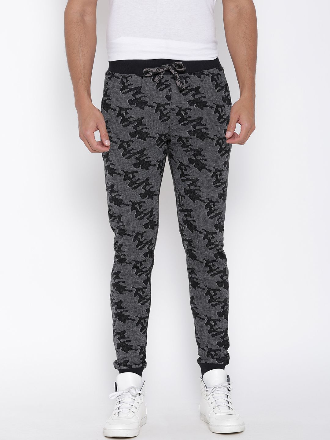 John Players Black & White Patterned Track Pants