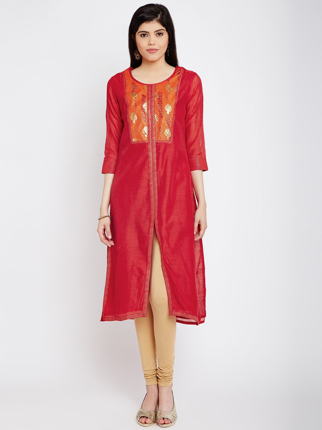 RANGMANCH BY PANTALOONS Women Red Printed Straight Kurta