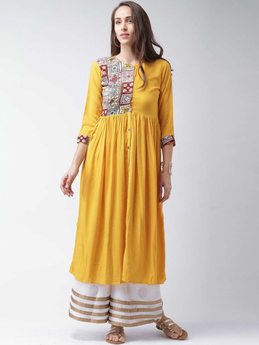 Gerua By Libas Women Yellow Solid Anarkali Kurta