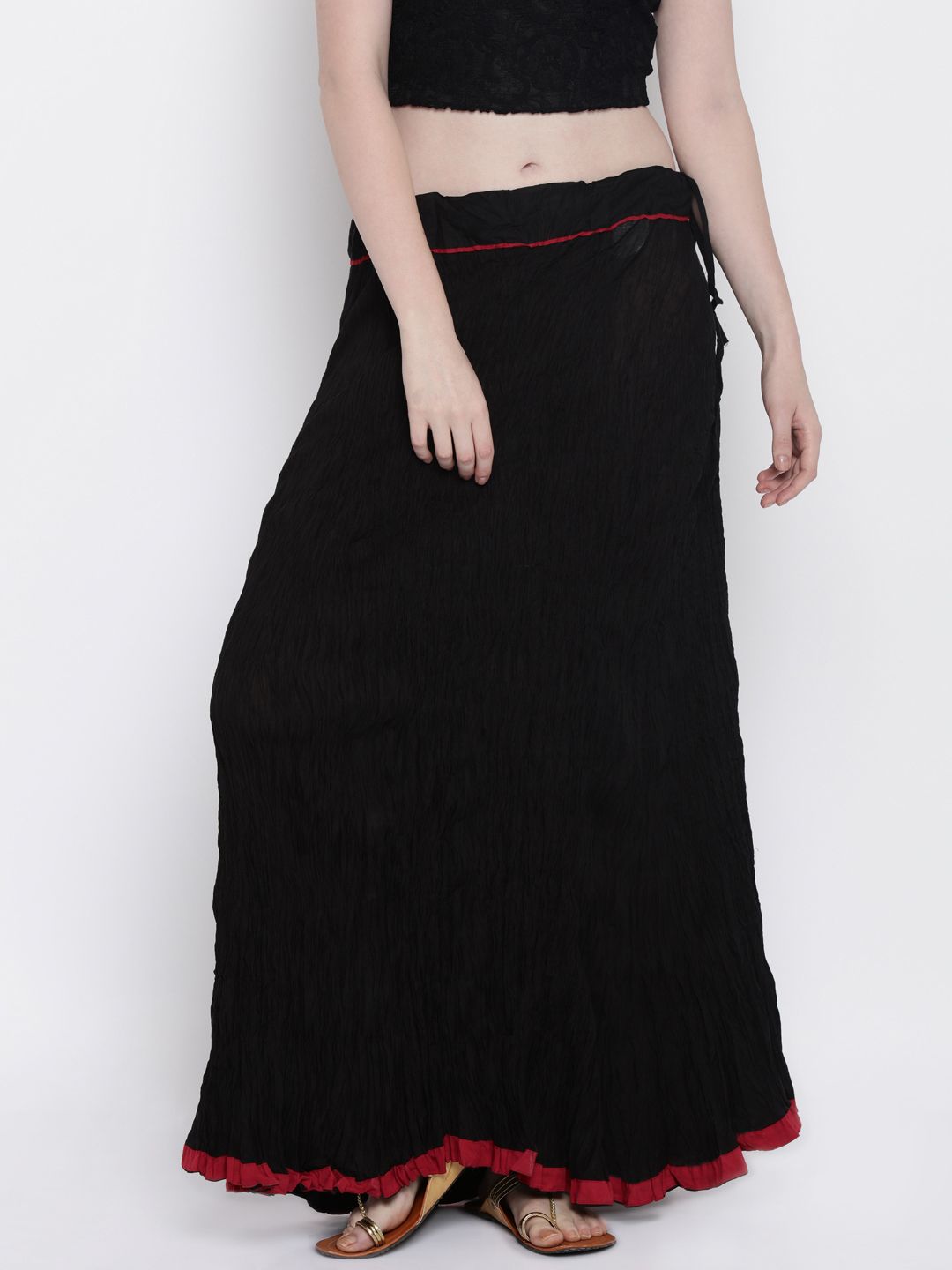 Akkriti by Pantaloons Black Maxi Skirt