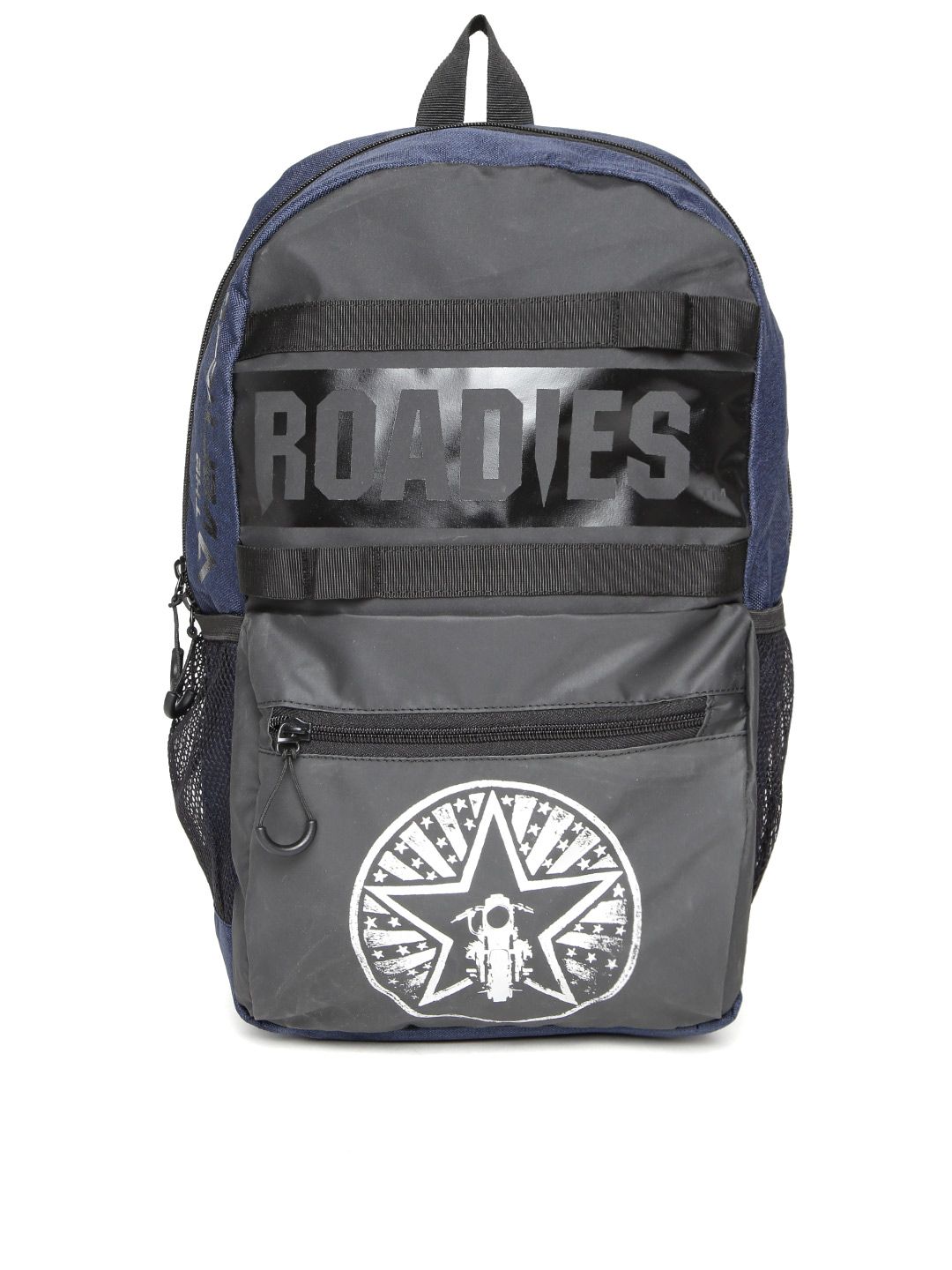 Roadies by THe VerTicaL Unisex Charcoal Grey Printed Laptop Backpack