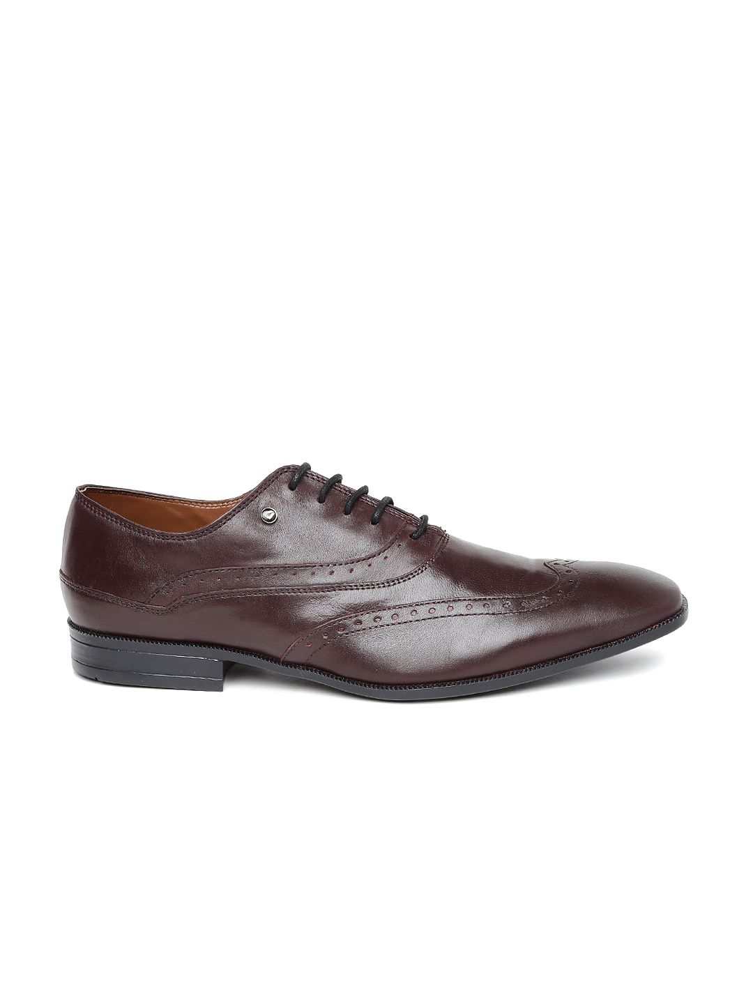 INVICTUS Men Brown Pointy-Toed Leather Brogues