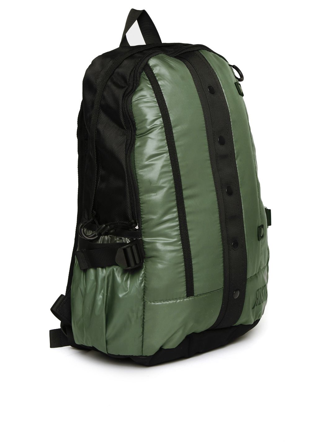 Roadster Men Olive Green & Black Colourblocked Backpack