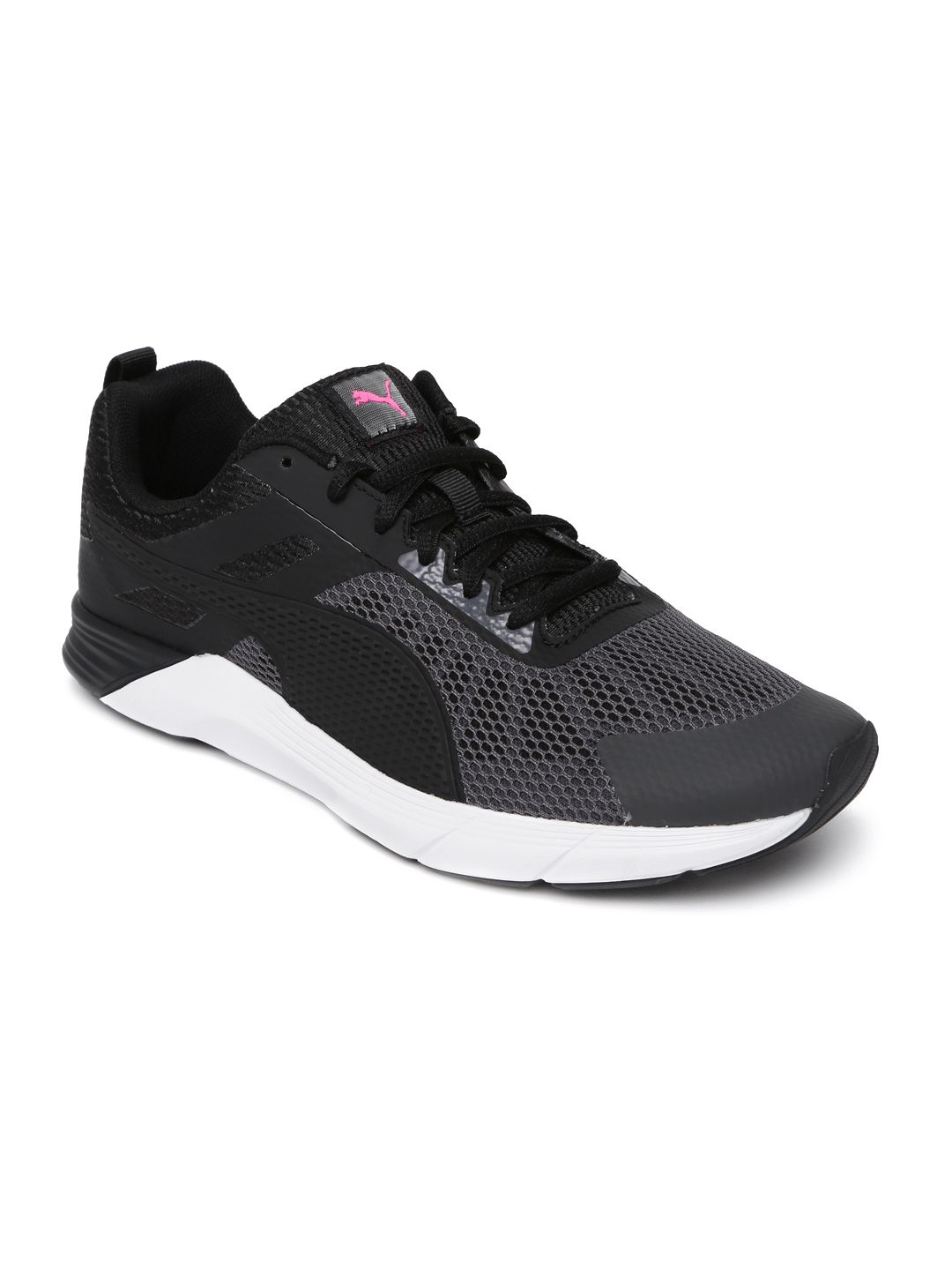 Puma Women Black & Charcoal Grey Colourblocked Propel Running Shoes