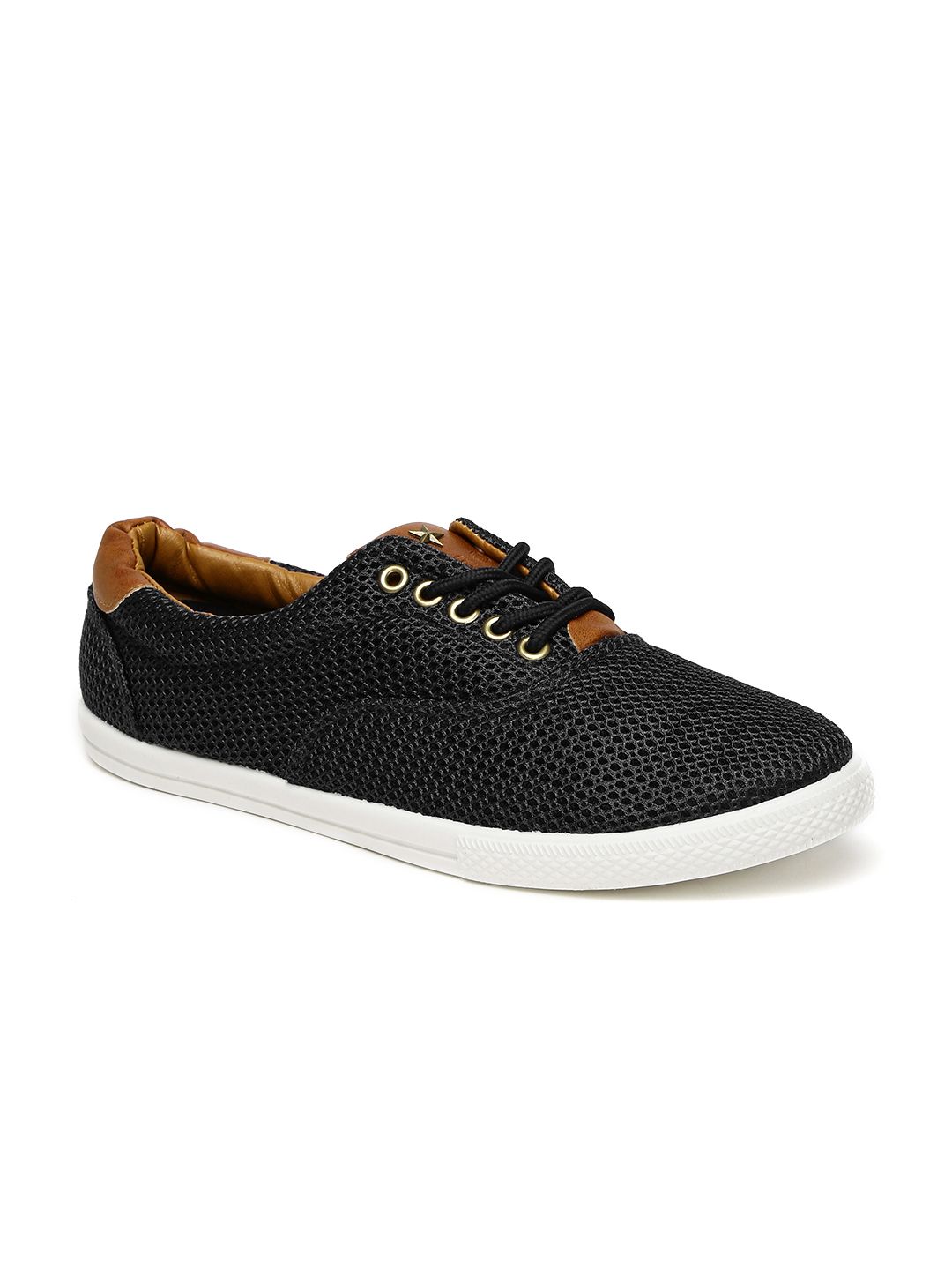 Forca by Lifestyle Men Black Textured Regular Sneakers