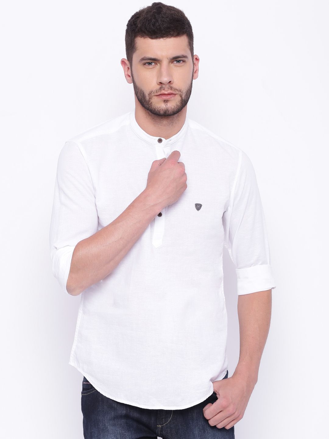 John Players Men Trim Skinny Fit Short Kurta