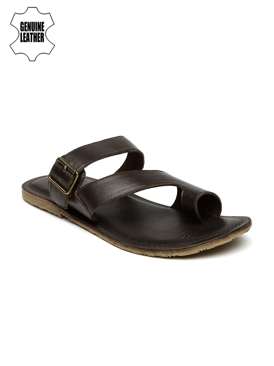 INVICTUS Men Brown Leather Sandals