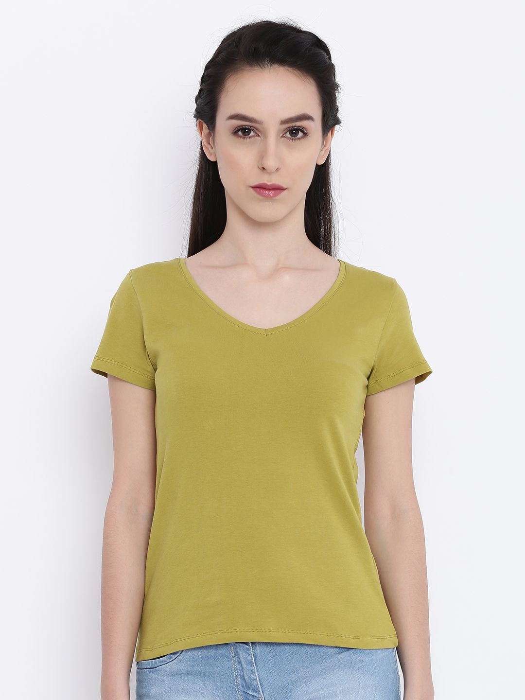 Ginger by Lifestyle Women Green Solid Top