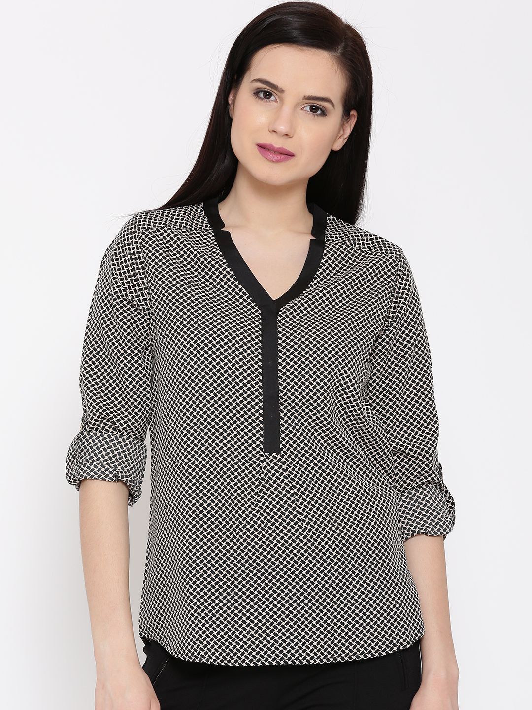 Annabelle by Pantaloons Women Black Printed Top
