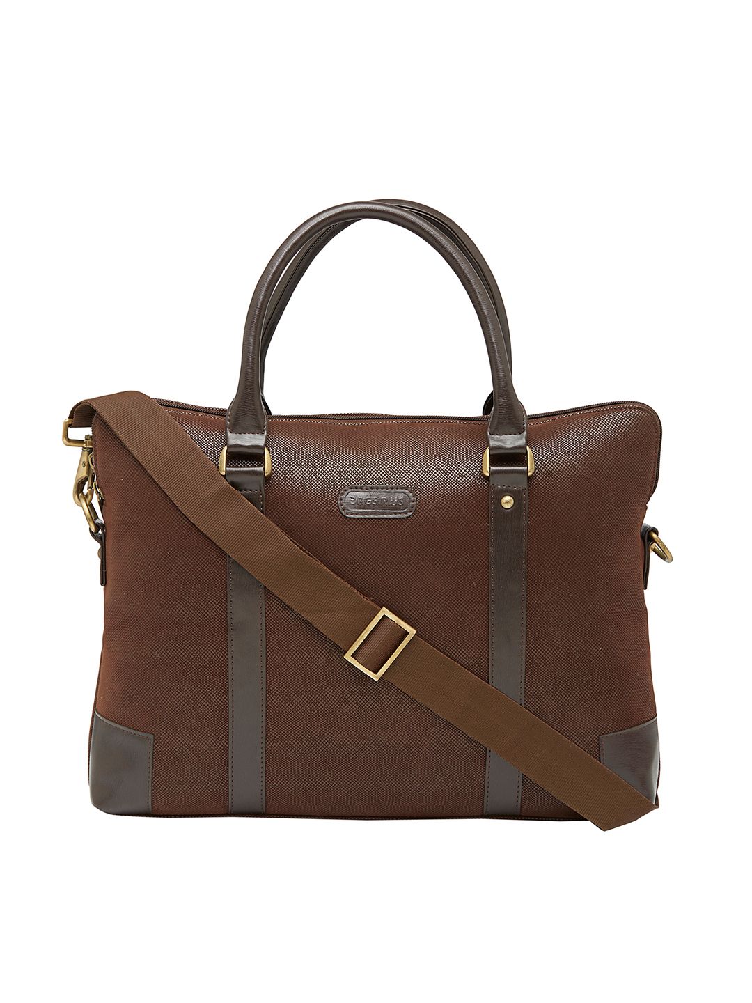 Bags.R.us Unisex Brown Faux Leather Laptop Bag