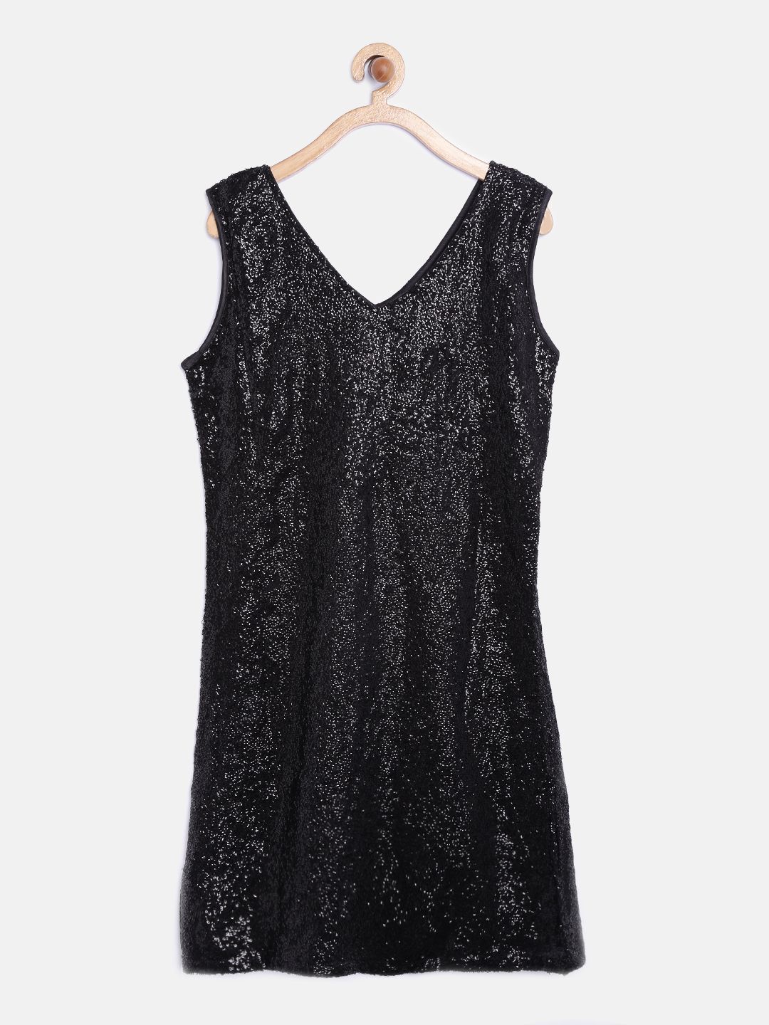 612 League Girls Black Sequinned Sheath Dress