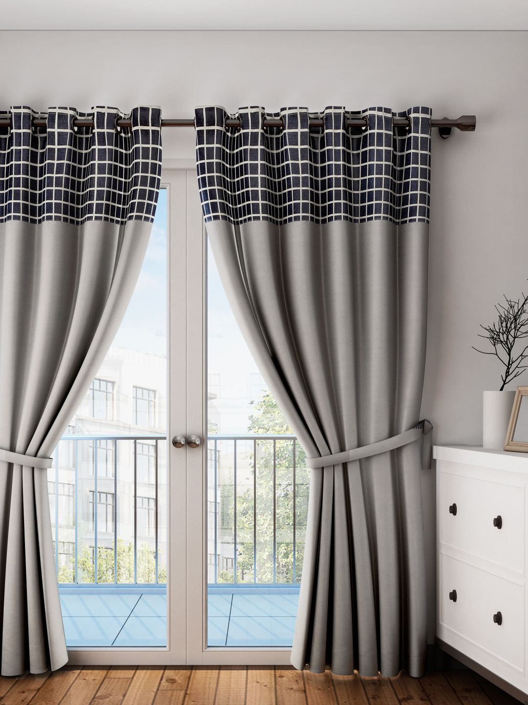 Raymond Home Grey Single Long Door Curtain