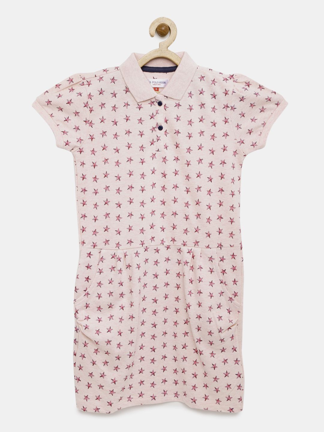 U.S. Polo Assn. Kids Girls White Printed T-shirt Dress