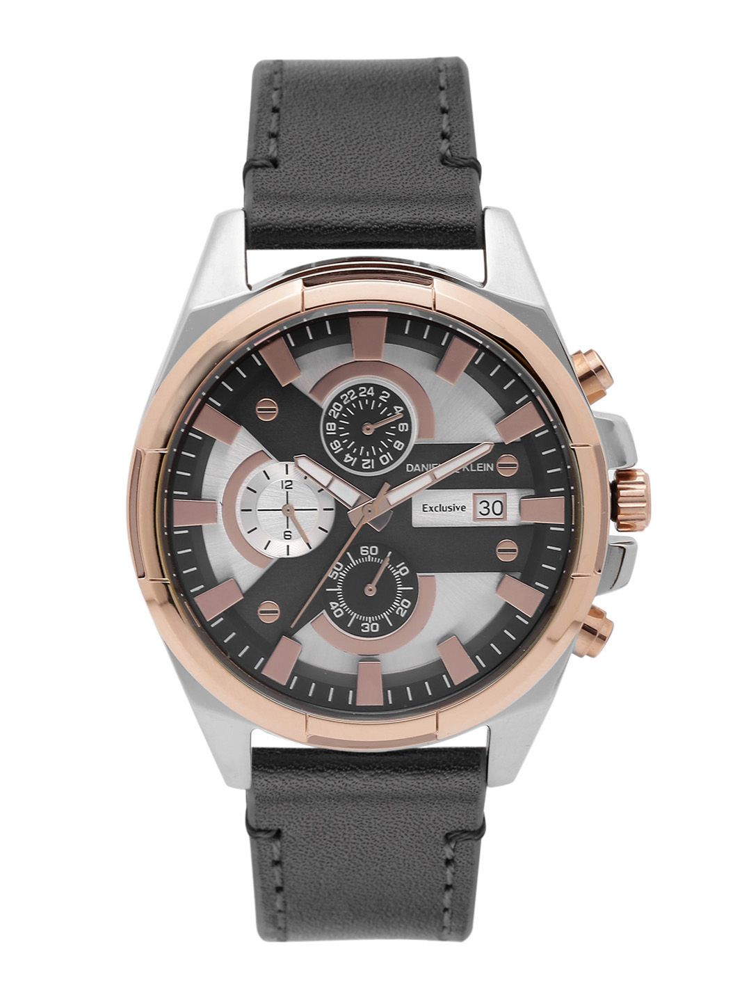 Daniel Klein Men Silver-Toned & Black Chronograph Analogue Watch DK11359-7