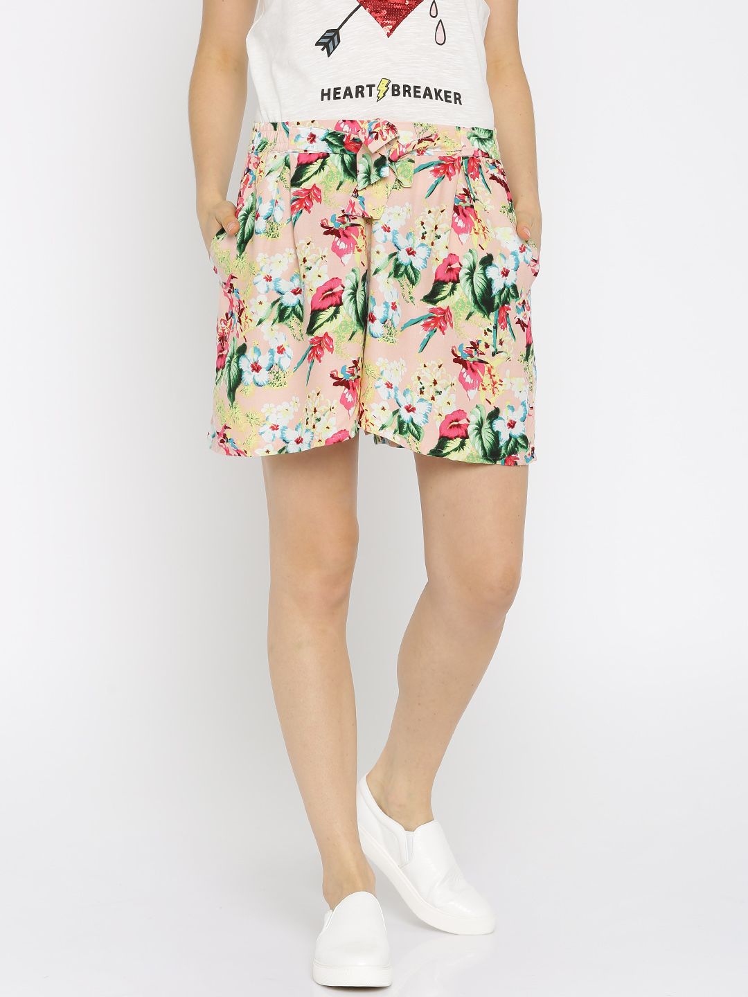 Ginger by Lifestyle Pink Floral Print Shorts