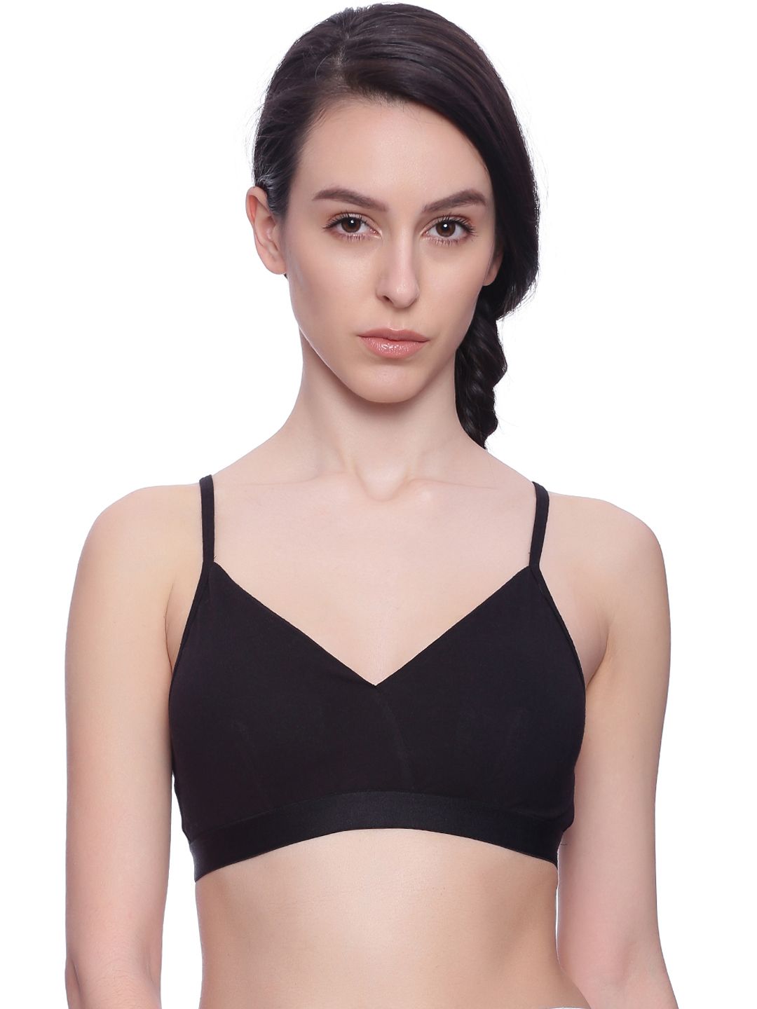 BRAG Black Cross-Front Racerback T-shirt Bralette BLC03BK02