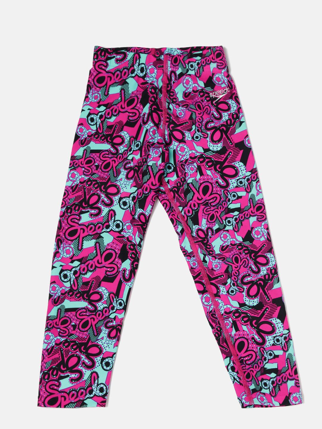 Speedo Girls Pink & Blue Printed Swim Capris 8PSG04B483