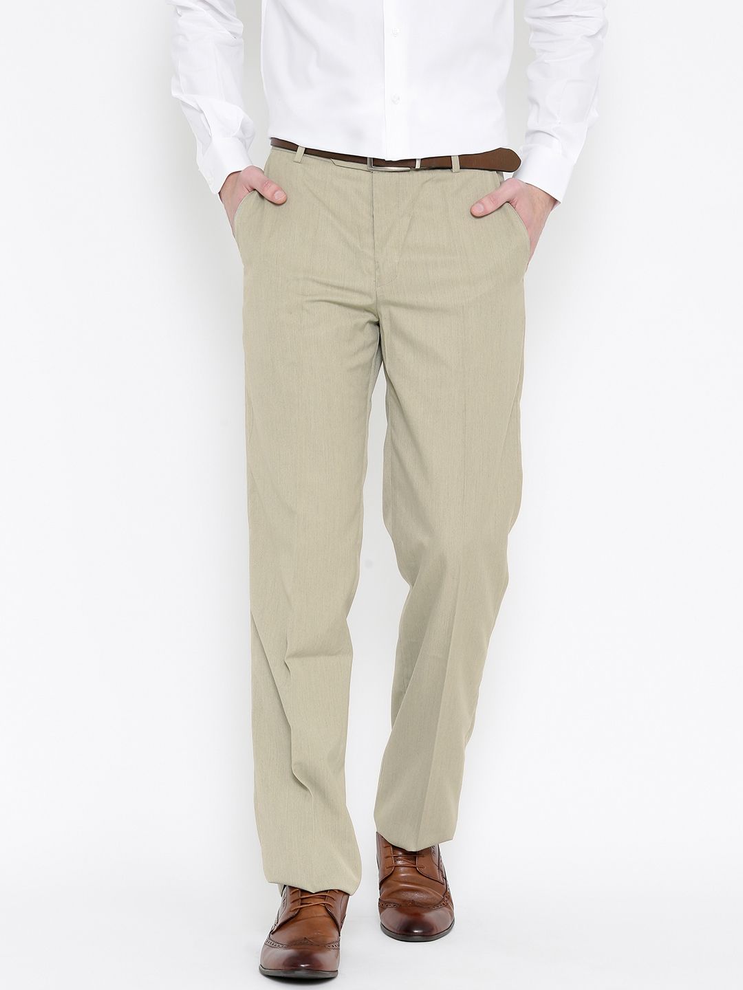 John Players Beige Formal Trousers