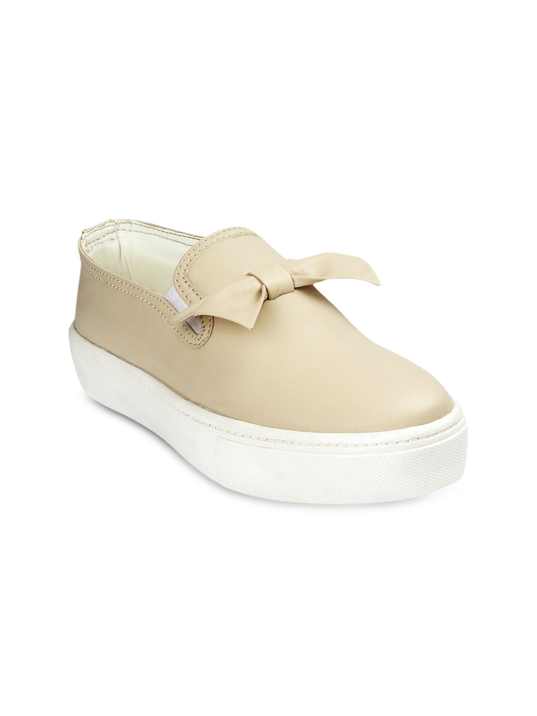 20Dresses Women Beige Flatform Slip-On Sneakers