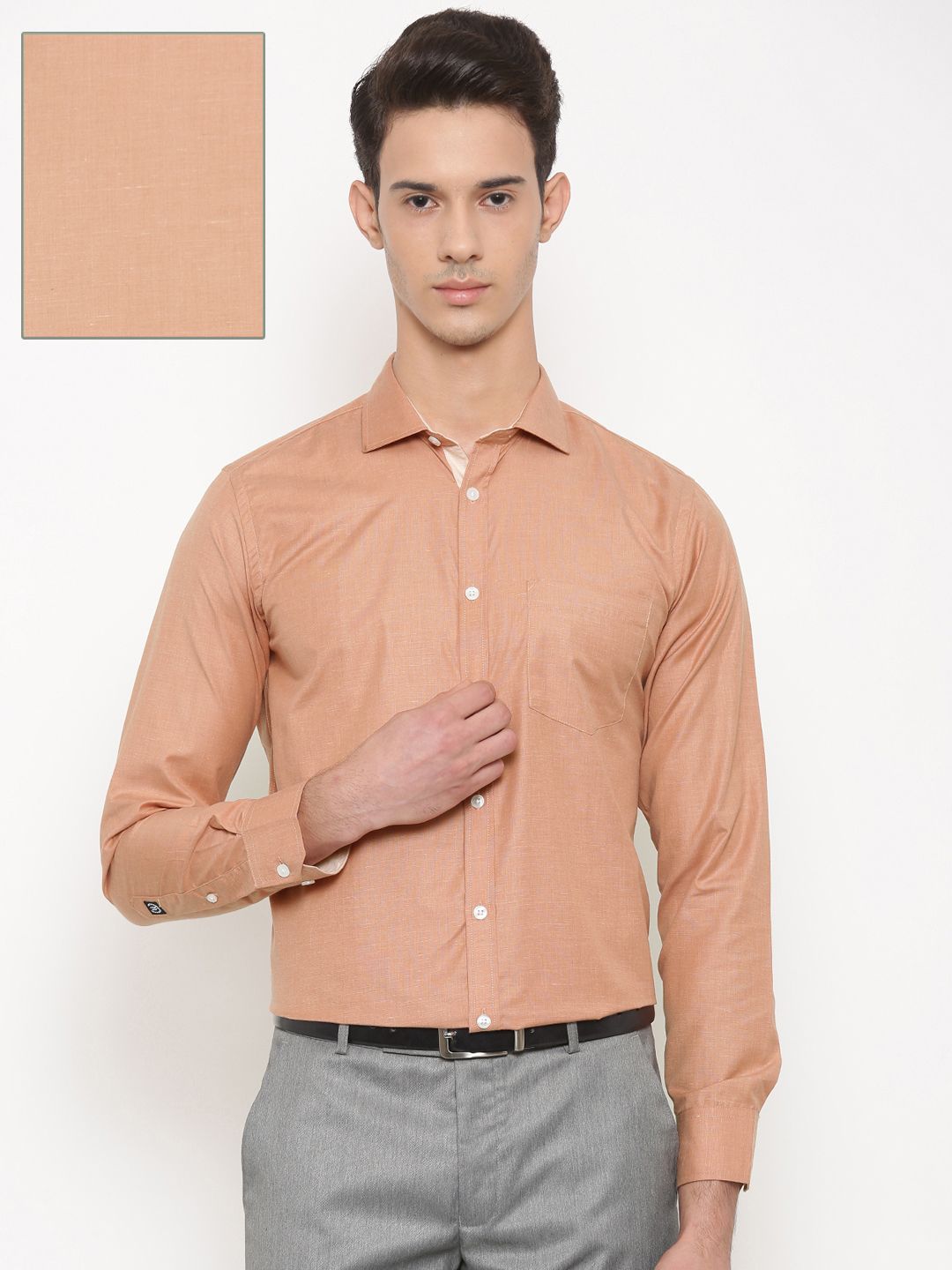 Urban Nomad Men Brown Comfort Slim Fit Solid Formal Shirt