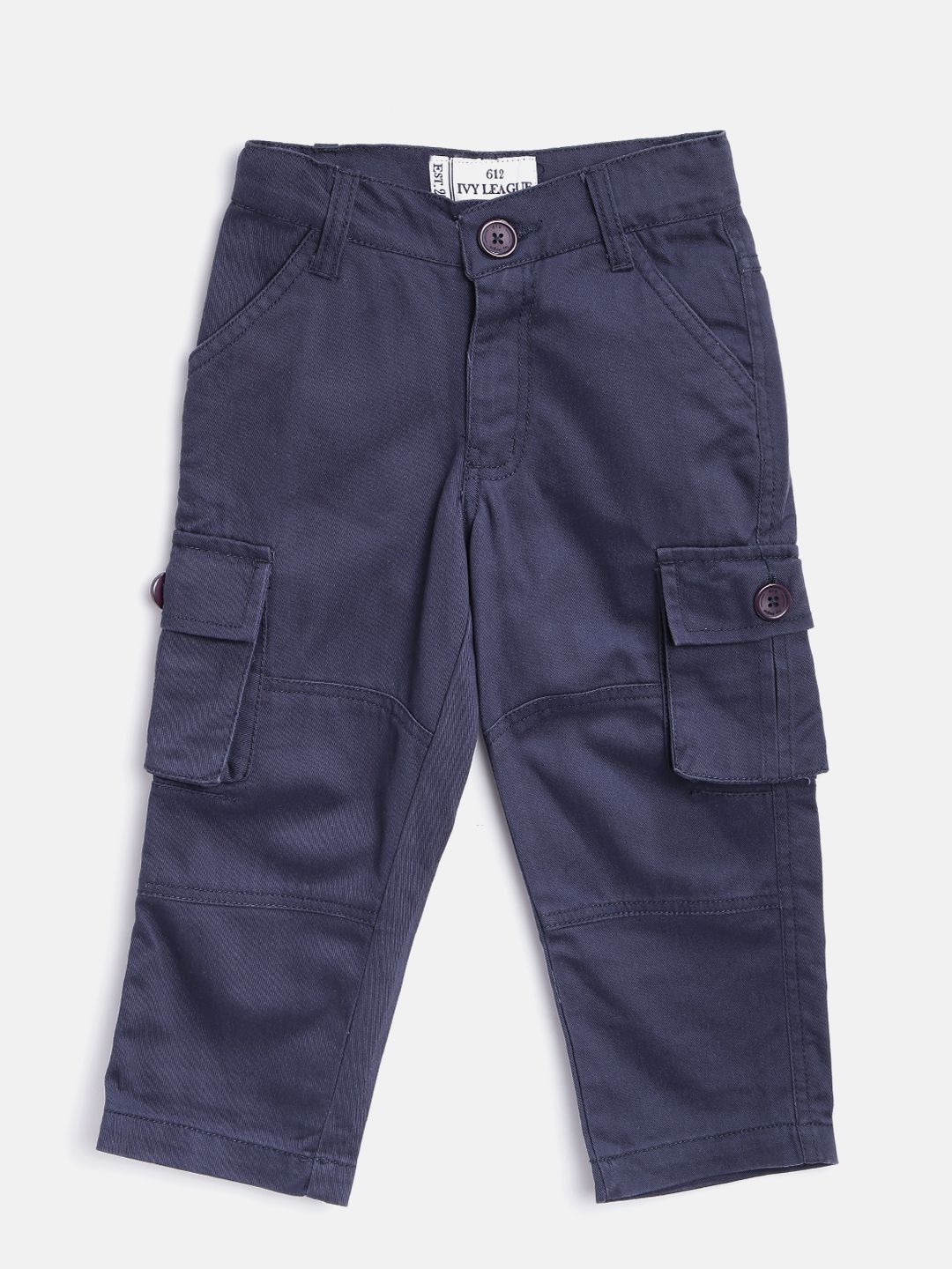 612 Ivy League Boys Navy Blue Solid Cargos