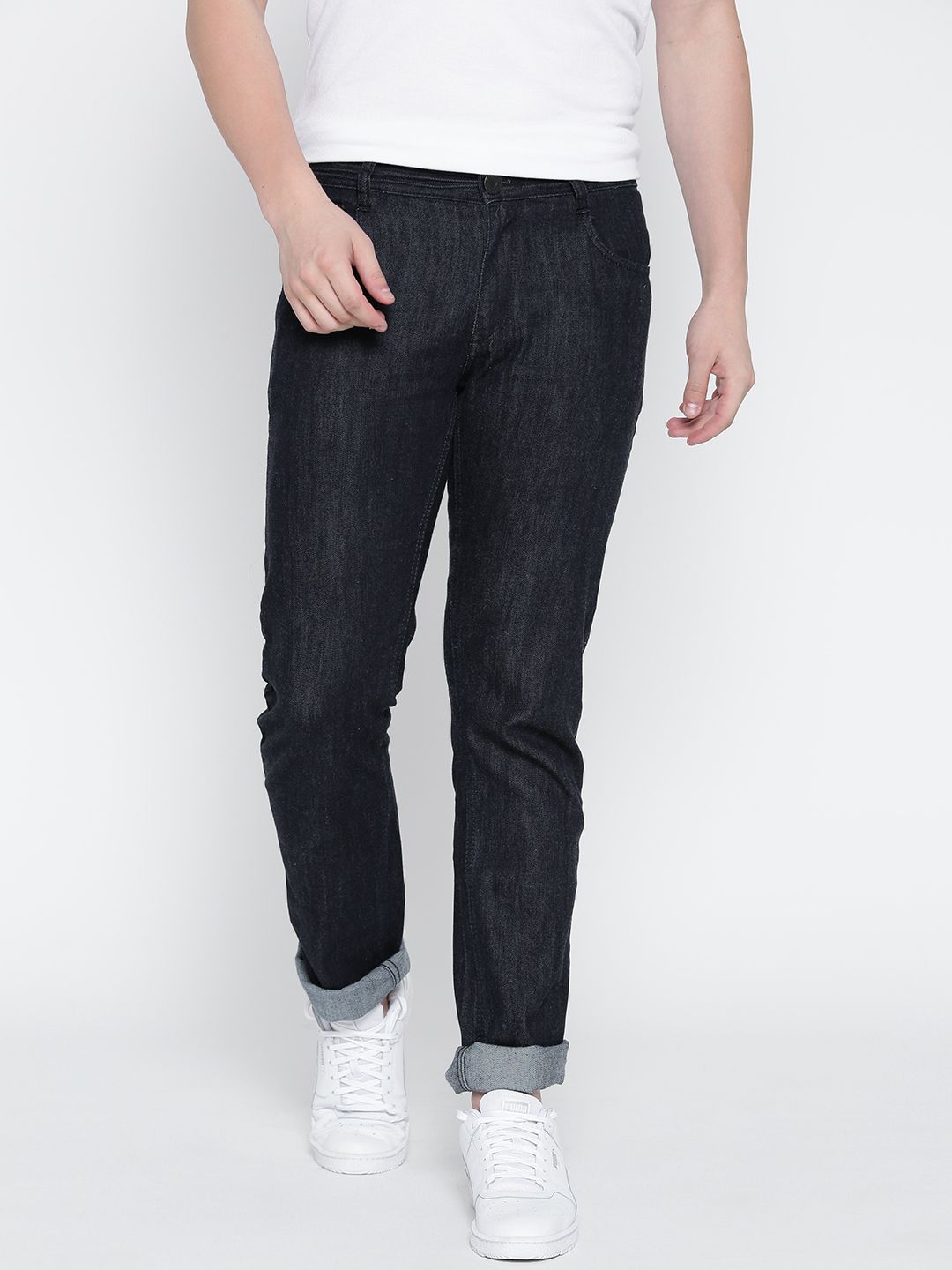 John Players Men Navy Slim Fit Mid-Rise Clean Look Jeans