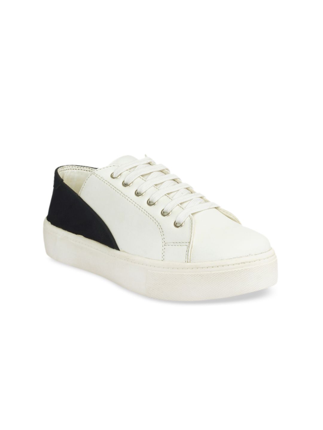 20Dresses Women White & Navy Colourblocked Sneakers